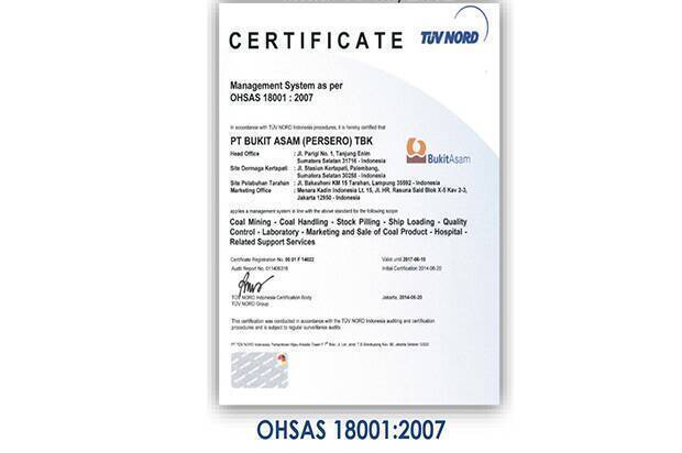 Sertifikat OHSAS 18001:2007