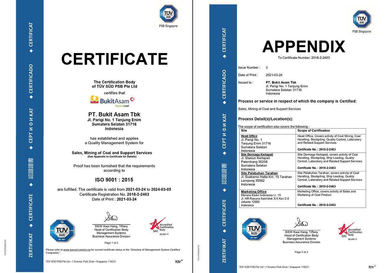 Certificate ISO 9001:2015