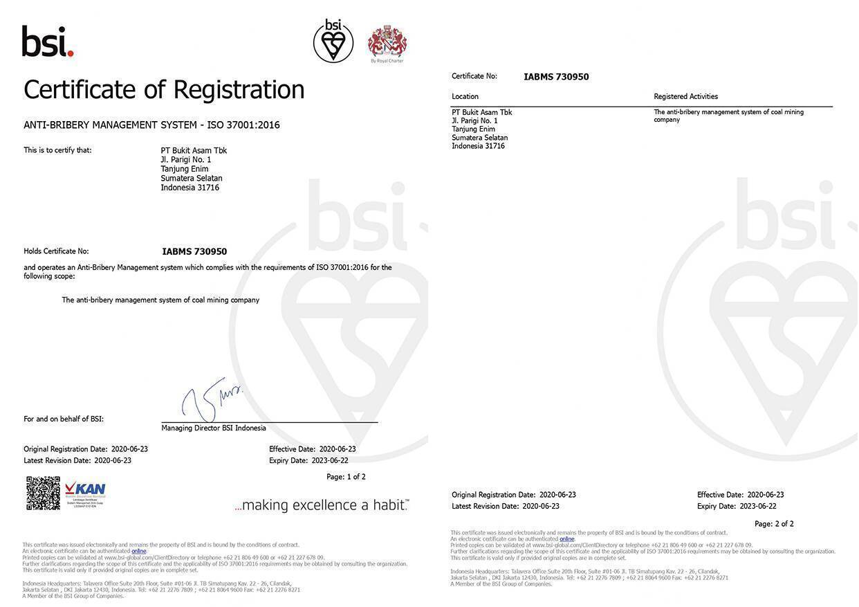 Sertifikat SMAP ISO 37001