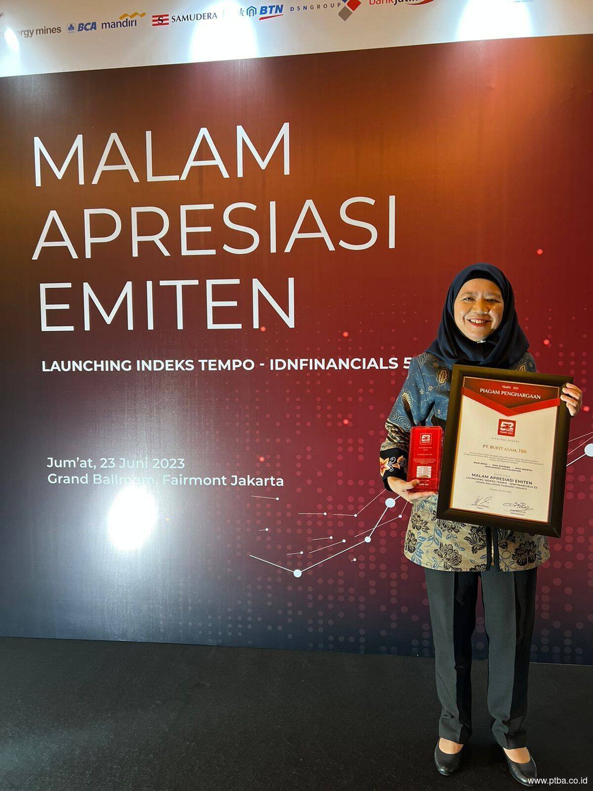 PTBA Received an Award for Outstanding Financial Performance Over the Last Five Years
