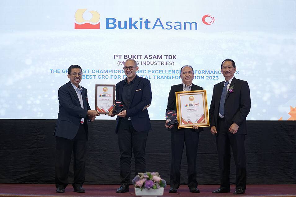 Terapkan Standar GRC Tinggi, Bukit Asam (PTBA) Borong 4 Penghargaan