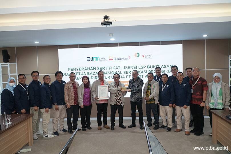 Terima Lisensi BNSP, LSP Bukit Asam Bisa Jalankan Uji Kompetensi Mandiri