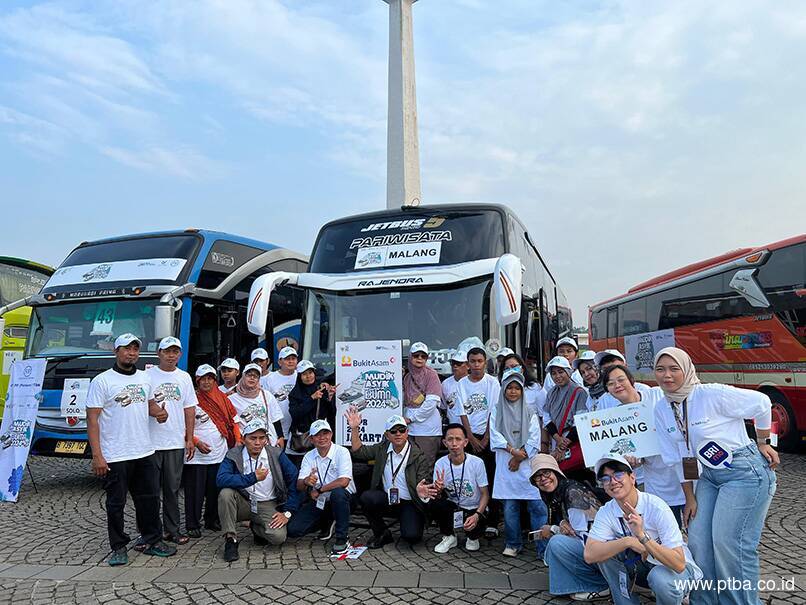 Mudik Asyik Bersama BUMN 2024, Bukit Asam (PTBA) Berangkatkan Ratusan Pemudik