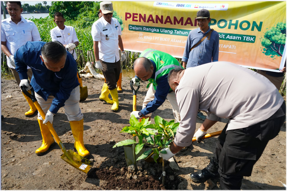 Sinergi Bukit Asam (PTBA) dan Masyarakat Hijaukan Lingkungan dalam Aksi Penanaman Pohon
