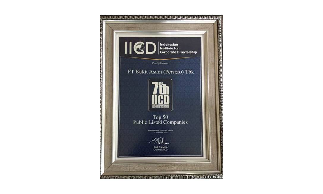 PTBA Raih Penghargaan 'Top 50 Public Listed Companies'