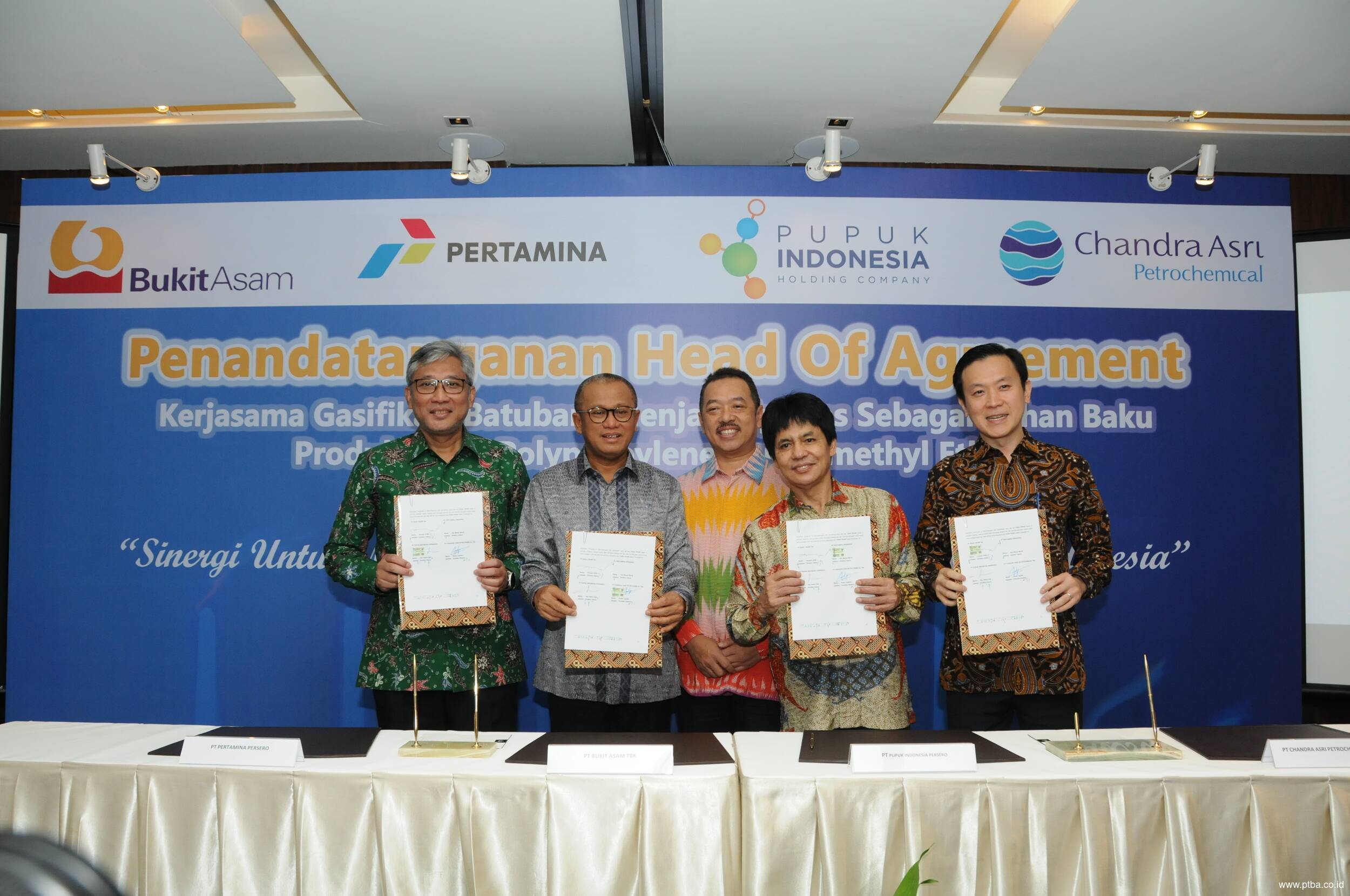 Penandatanganan Head of Agreement Hilirisasi Batubara  untuk Nilai Tambah Batubara