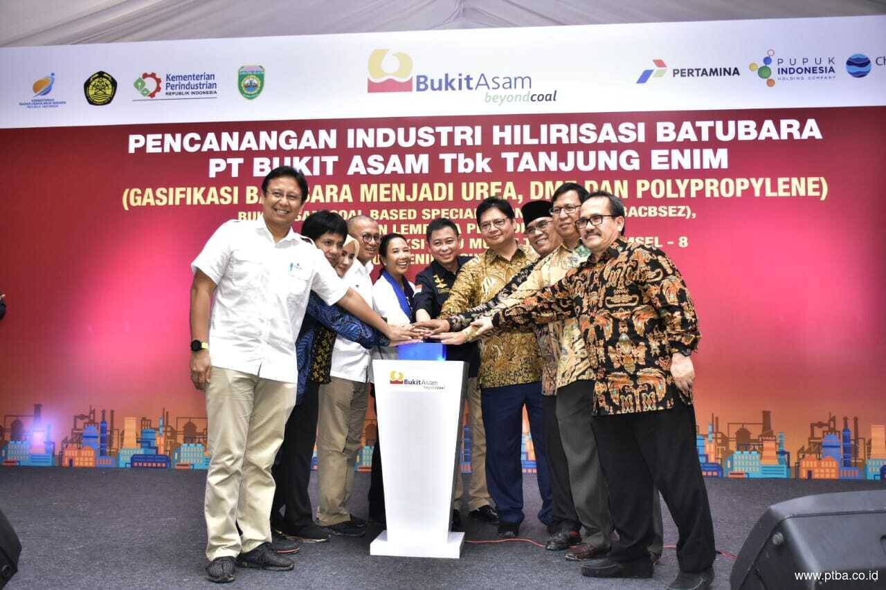 Dukung Ketahanan Energi, Bukit Asam Lakukan Pencanangan Pabrik Hilirisasi di Bukit Asam Coal Based Special Economic Zone, Tanjung Enim